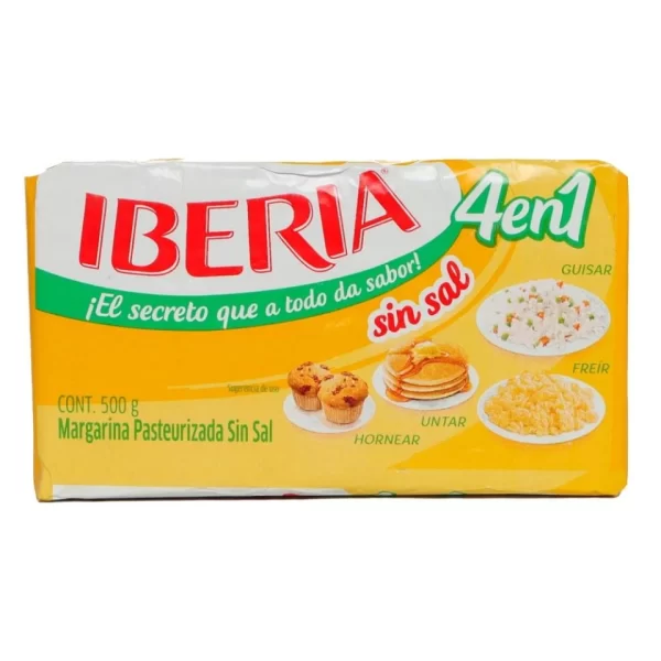 Margarina Iberia 4 en 1 sin sal 500 g